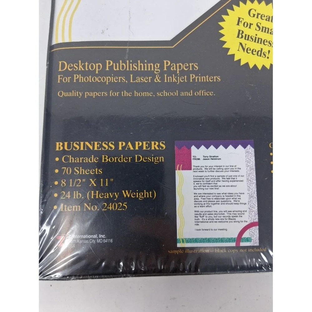 Z-International Z-Grafix Desktop Publishing Paper Charade Border 70 Sheets. S